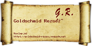 Goldschmid Rezső névjegykártya